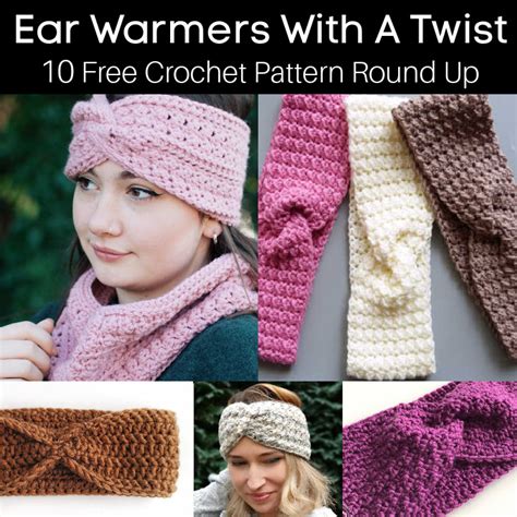 Ear Warmers With A Twist Free Crochet Pattern Round Up The Purple Poncho