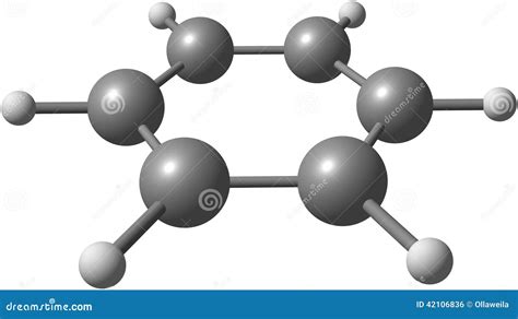 Estructura Molecular Del Benceno En El Fondo Blanco Stock De