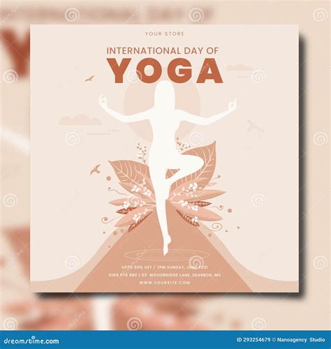 Yoga Day Flyer Template Stock Illustration Illustration Of Yoga