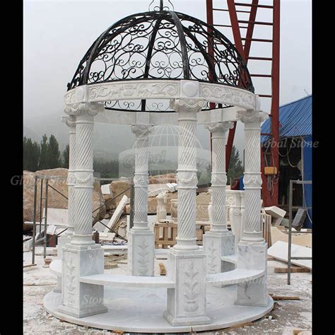 Popular White Marble Garden Gazebo GSGZ 108 China Stone Garden