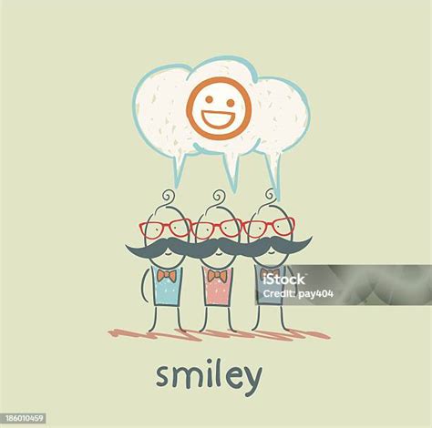 Menschen Halten Smileys Über Stock Vektor Art und mehr Bilder von ...