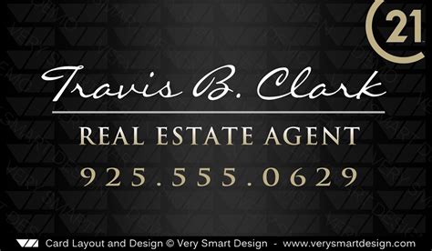 Century 21 Real Estate Business Cards with New C21 Logo Agents 19A Gold ...