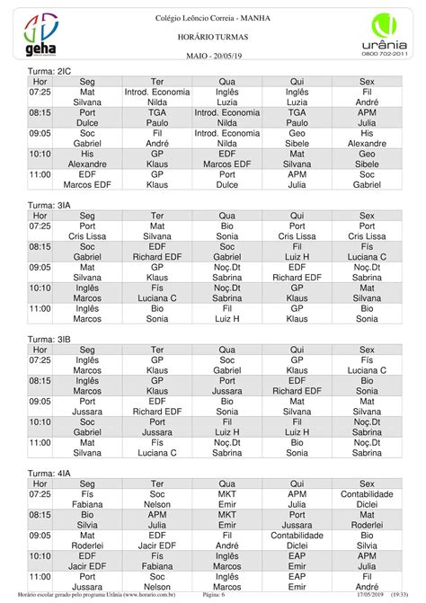 Horario Da Faculdade De Manhã - 9