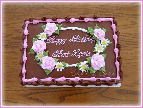 Chocolate Floral Sheet Cake — Birthday Cakes Birthday Sheet Cakes