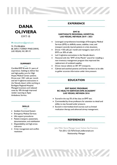 Emt Paramedic Resume Templates Examples And Tips