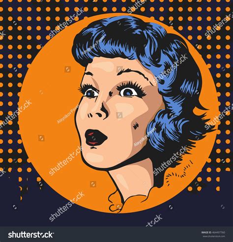 Surprised Girl Retro Looked Stock Illustration 464497760 Shutterstock