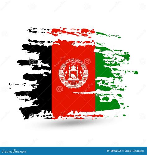 Grunge Brush Stroke With Afghanistan National Flag Stock Vector