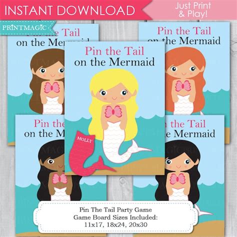 Free Pin The Tail On The Mermaid Template Printable Templates