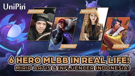 hero mlbb  mirip artis influencer indonesia upflash youtube