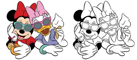 Mickey Mouse and Friends, Minnie Summer, Daisy Duck 40826218 Vector Art ...