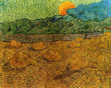 Evening Landscape with Rising Moon, 1889 by Vincent Van Gogh