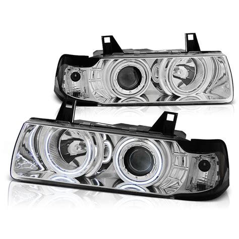 Phares Avant Bmw Serie E Angel Eyes Ccfl P Chrome