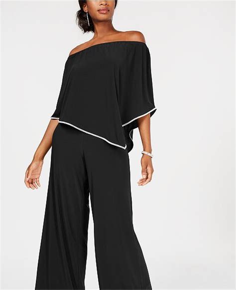 Msk Off The Shoulder Overlay Jumpsuit Macys Fancy Pants Outfit