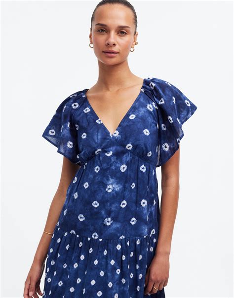 Madewell Tie Back Tiered Midi Dress Shibori The Summit At Fritz Farm