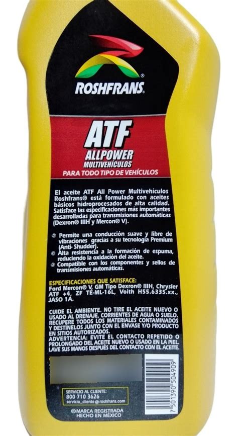 Aceite Roshfrans Para Trasmisi N Autom Tica Atf Allpower Mercadolibre