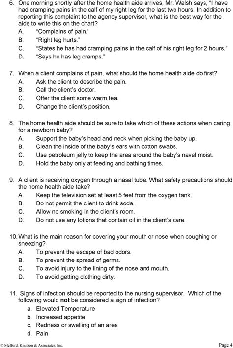 Hha Practice Test Questions And Answers Home Health Aide