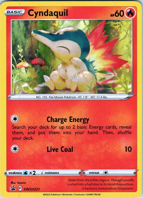 Pokemon Swsh Black Star Promo Holo Cyndaquil Swsh Near Mint Nm