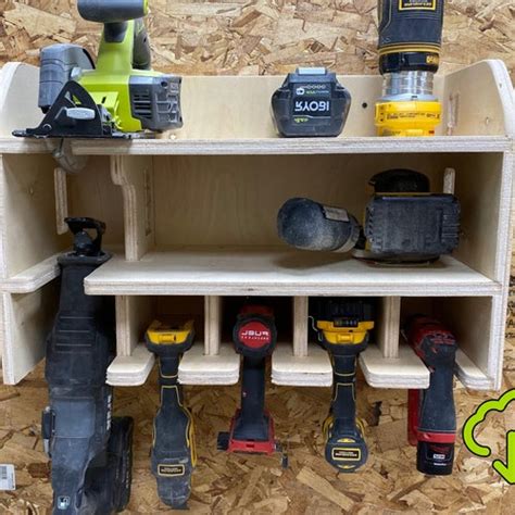 Cnc Files For Wood Cordless Drill Holder Station 5 Slot Etsy