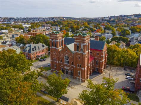 Aerial View Of Worcester City In Fall Ma Usa Stock Image Image Of Building Landmark 225769485