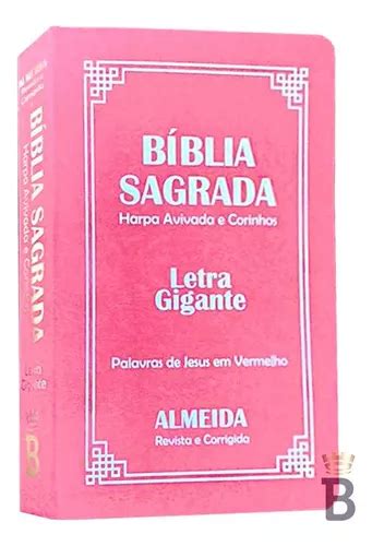 Biblia Sagrada Letra Gigante Luxo Popular Rosa Bb Harpa