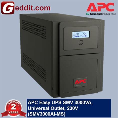 APC Easy UPS SMV 3000VA Universal Outlet 230V SMV3000AI MS Lazada