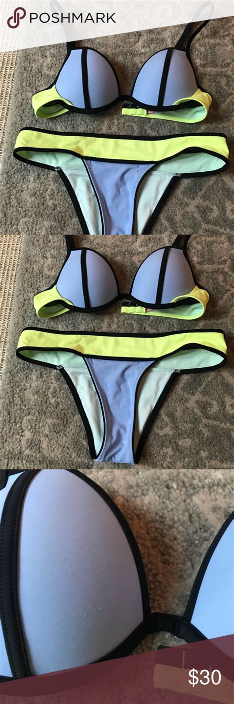 Victorias Secret Neon Color Block Bikini B Sz S Color Block Bikini