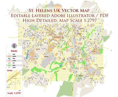 a map of st helens uxector map