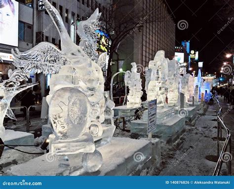 Snow Festival in Sapporo, Ice Sculptures Editorial Photo - Image of ...