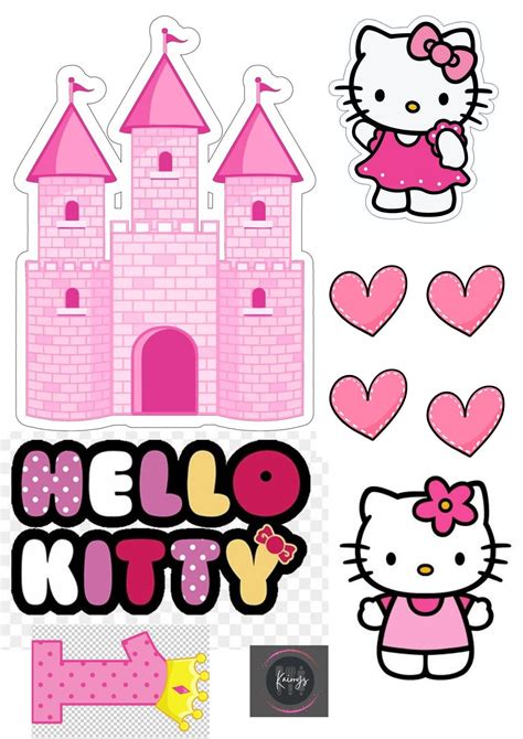 Kairrys Hello Kitty Cake Hello Kitty Party Diy Cake Topper Birthday