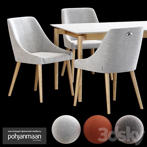 OM ODENSE Dining Group By Pohjanmaan Kaluste Oy Table Chair 3D Model