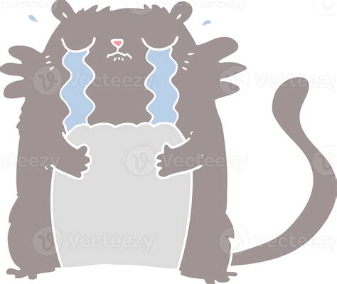 flat color style cartoon crying cat 45035044 PNG