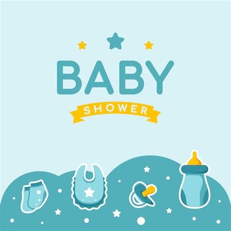 Premium Vector Baby Shower Design Flat