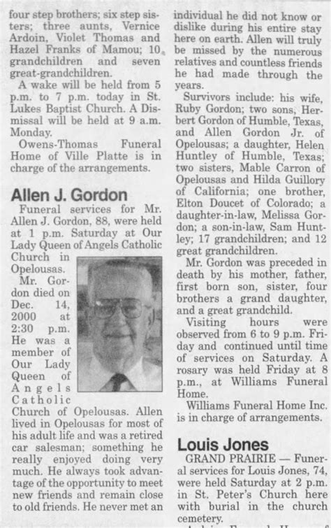 Obituary Allen J Gordon Sr ™