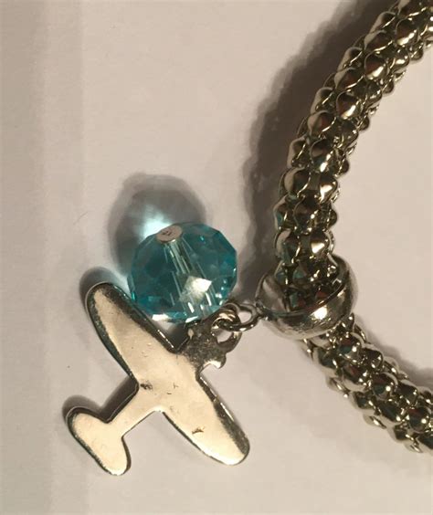 Aqua Bead Plane Bracelet Jewelry Air Mobility Command Museum Store