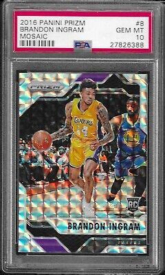 2016 17 Panini Mosaic Prizm 8 Brandon Ingram Lakers RC Rookie PSA 10