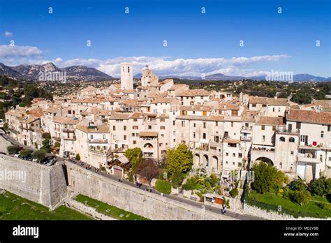 Aerial View Of St Paul De Vence A Famous Perched Village On French