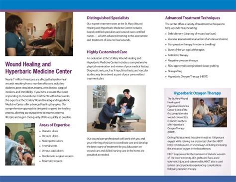 Wound Healing And Hyperbaric Medicine Center Brochure St Mary