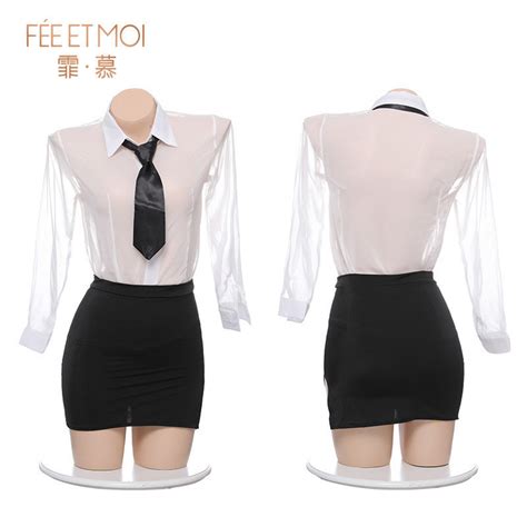 KG Can Wear Cosplay Secretary Uniform Large Size Erotic Lingerie Shirt Tight Package Hip