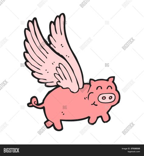 Flying Pig Cartoon Vector & Photo (Free Trial) | Bigstock