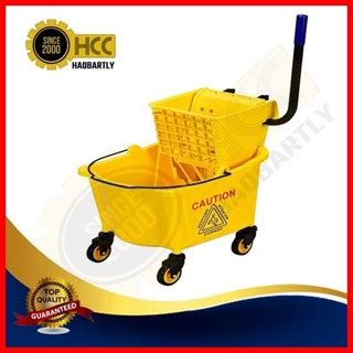 Industrial Use Mop Squeezer 32L Side Press Mop Bucket With Wheels