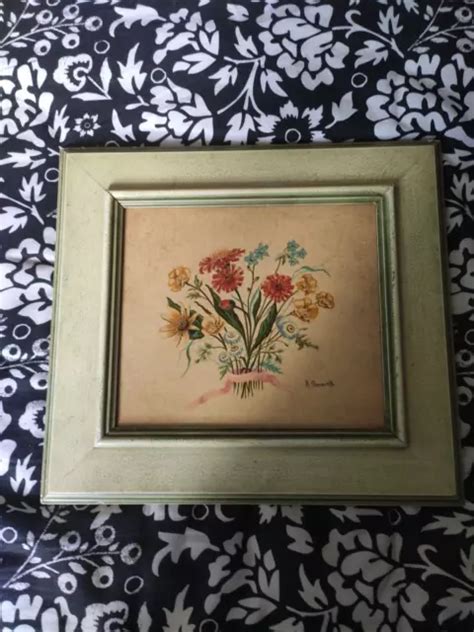 ANCIEN TABLEAU AQUARELLE nature morte signé r simonetto certificat