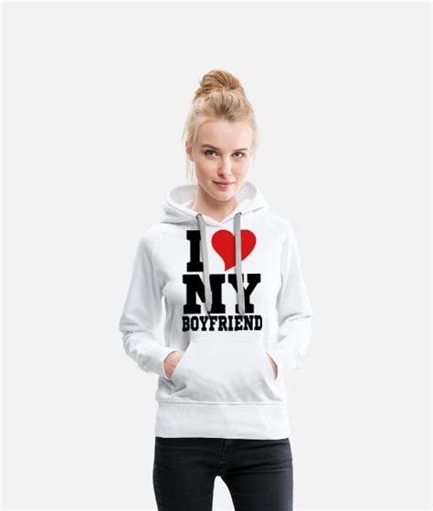 I Love My Boyfriend Womens Premium Hoodie Spreadshirt