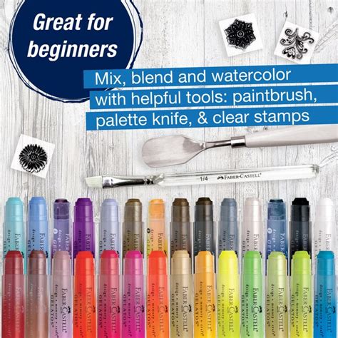 Faber Castell Gelatos T Set 2 28 Gelatos Stamps Palette Knife