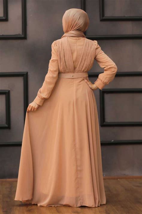 Modern Salmon Pink Hijab Evening Dress 27690smn Neva