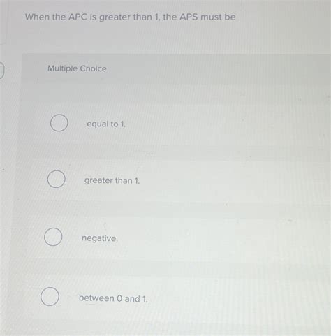 Solved When The Apc Is Greater Than The Aps Must Chegg