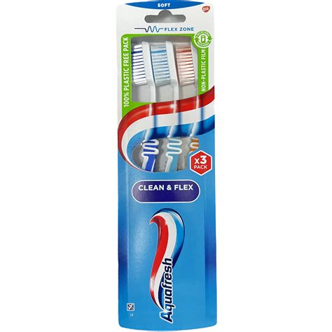 Aquafresh Clean Flex Everyday Clean Toothbrush X3 Soft Medium