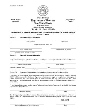 Form T 218 Georgia Department Of Revenue Motor Etax Dor Ga Fill