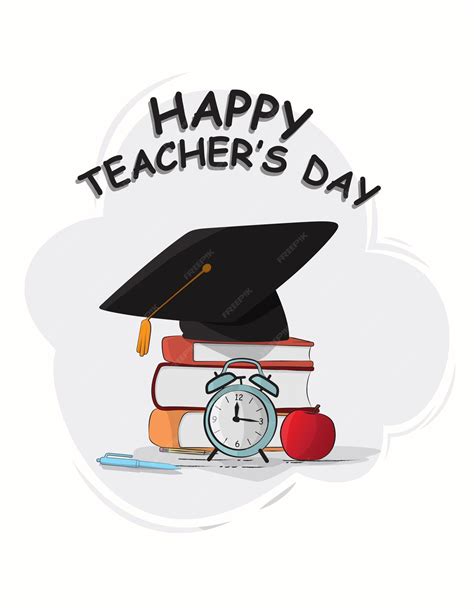 Premium Vector | Hand drawn teachers day poster template