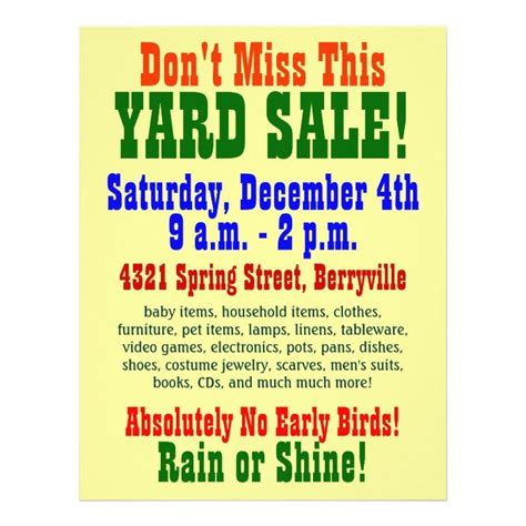 Yard Sale Flyer | Zazzle | Sale flyer, Yard sale, Flyer template