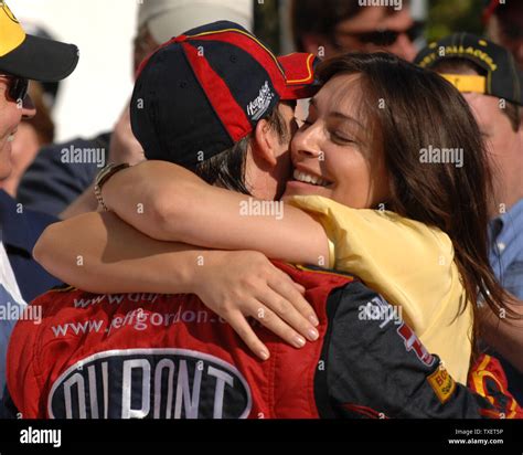 Race Winner Jeff Gordon Hugs His Wife Ingrid In Victory Circle